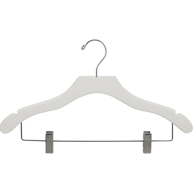 Wood Hangers With Clips for Skirt/Pants, White