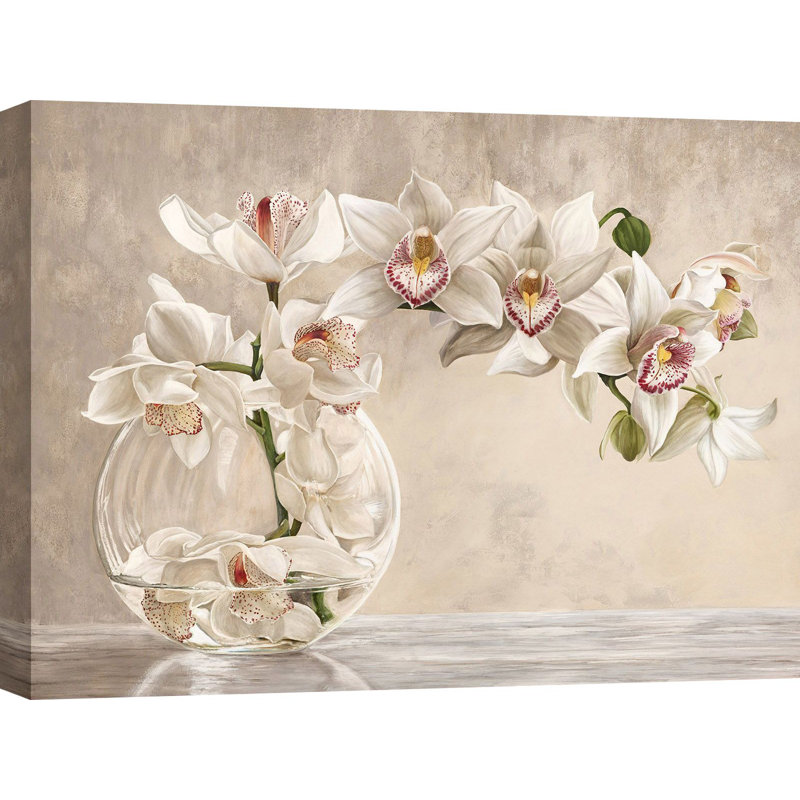 Orchid Vase by Remy Dellal - Wrapped Canvas Painting, 60cm H x 80cm W x 4cm D