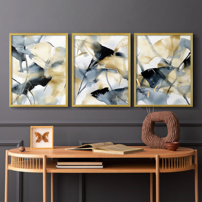 Floral Study  Series  CLXXVI  -Set Of 3 Framed Giclee Prints -Ready to Hang