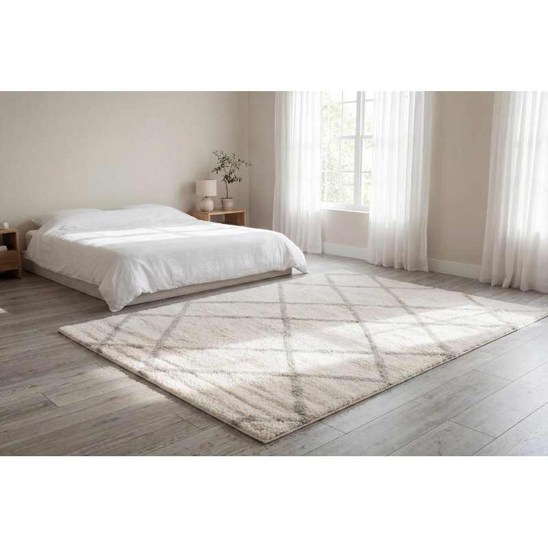 Evas 19594-190 IVORY/GREY, Rectangle 6'7" x 9'
