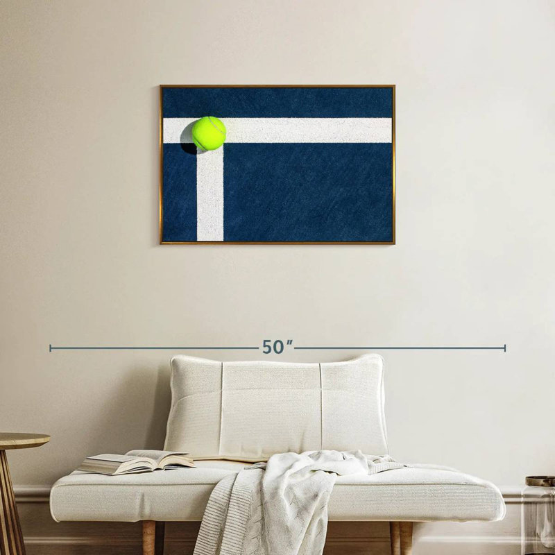 Cour de tennis, Cadre flottant doré, 31 po x 21 po