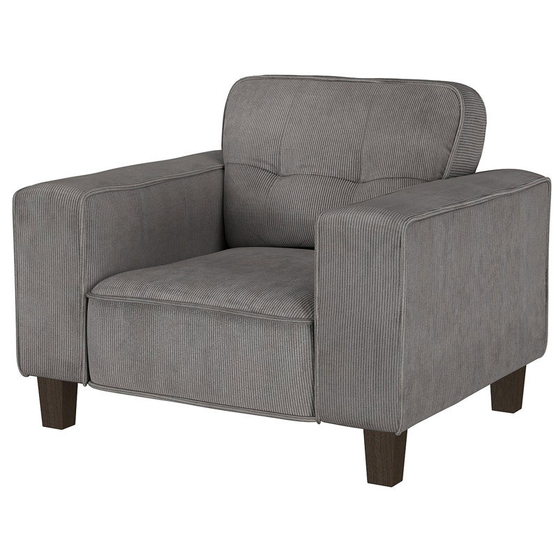 Fauteuil d'appoint capitonné Dana, Gris anthracite