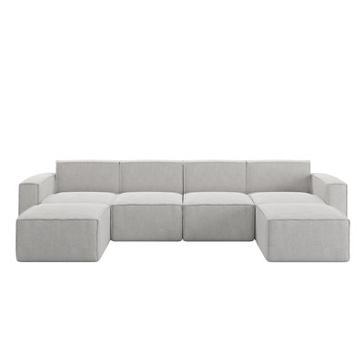 Bridgetown Contemporary 6 Piece Modular Sectional Sofa with 2 Ottomans