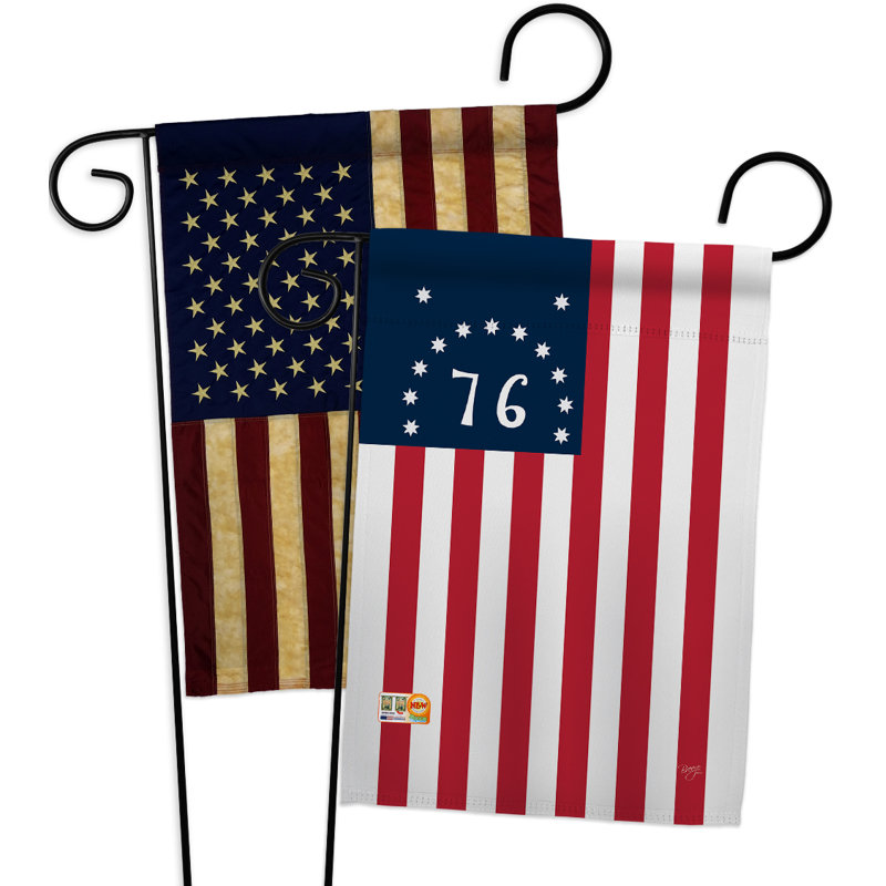 Ensemble de 2 drapeaux de jardin décoratifs en polyester de 2 côtés 19 x 13 po bennington impressions