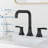 HGN Matte Black 8 inches 3 Holes Bathroom Faucet,2 Handle Bathroom Sink Faucets with Pop-up Drain-119322430