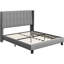 Upholstered Bed Frame with Channel Tufted Headboard-77082585-130850689