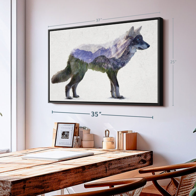 Impression sur toile Rocky Mountain Grey Wolf, H 25 po x l 37 po