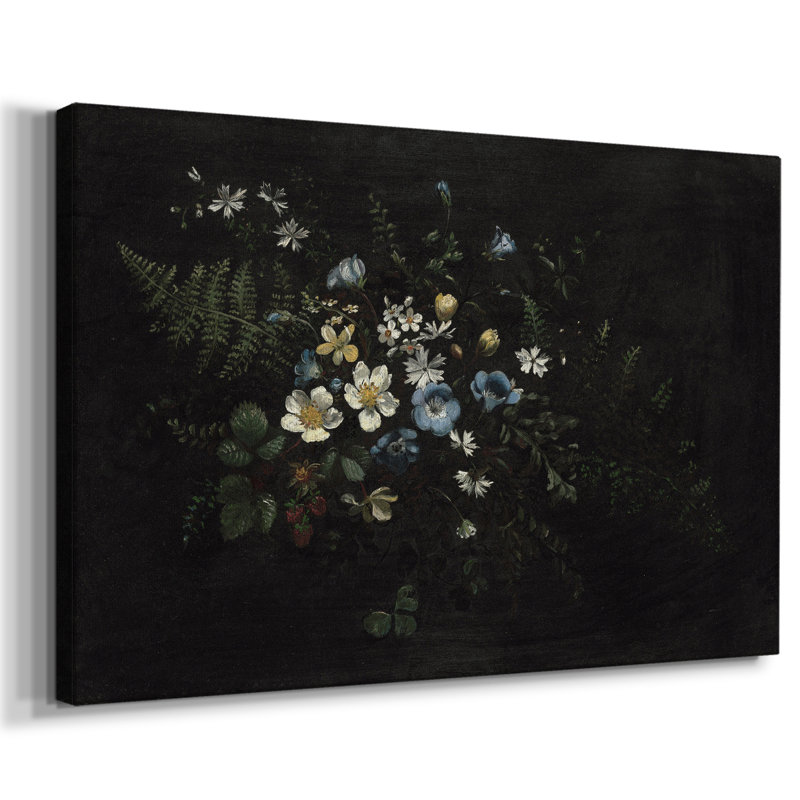 Botanique rétro-XXXV, H 41 po x l 61 po x P 1,5 po, Toile tendue