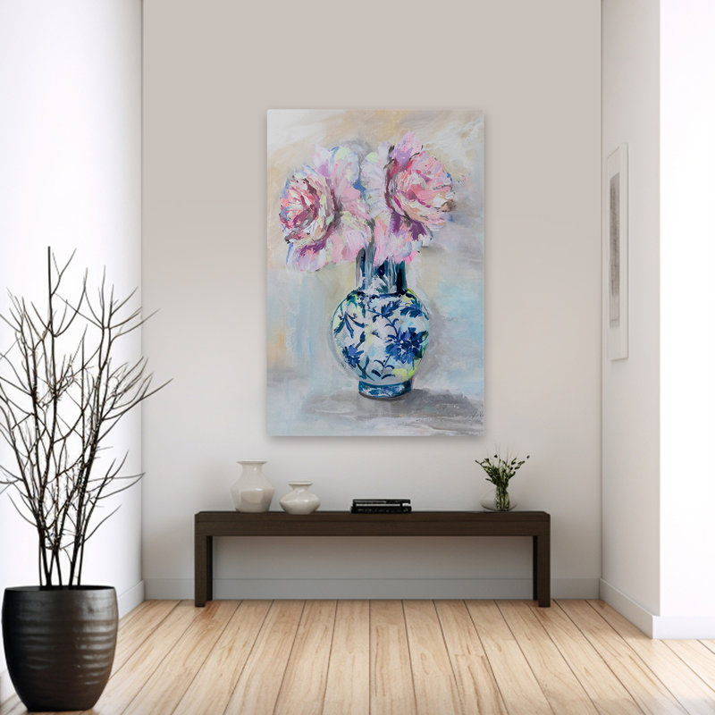 Contemporary and Preppy Peony Play V2, H 60 po x l 40 po