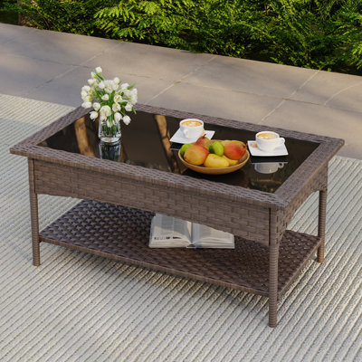 Table basse d'extérieur en verre