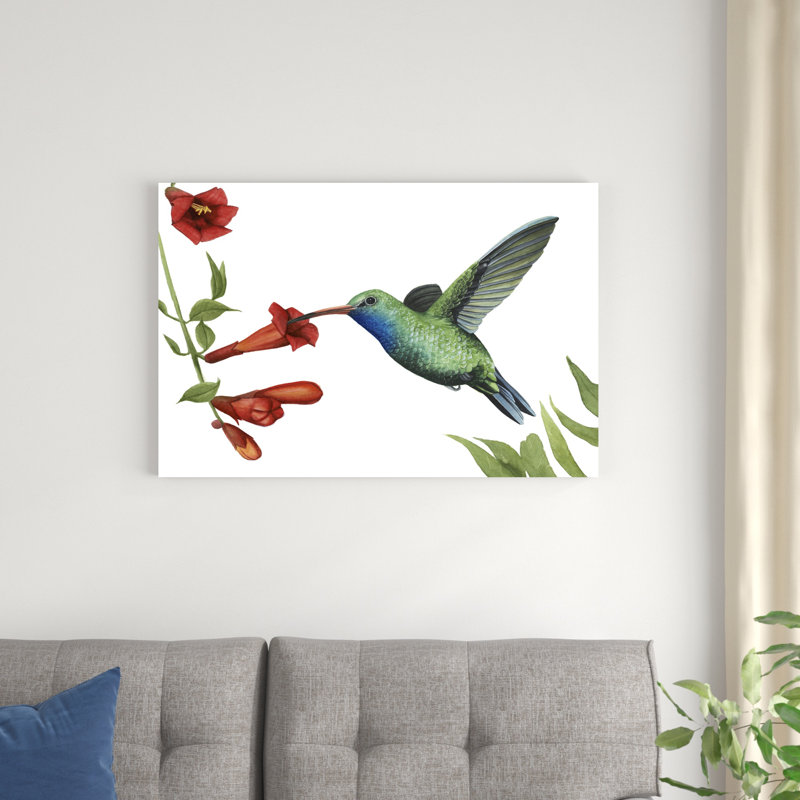Colibri et fleur I, H 24 po x l 36 po x P 1,25 po