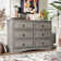 Ensemble de commode 3 pièces Lark Manor ™ - commode double 6 tiroirs et 2 tables de chevet 2 tiroirs, gris délavé
