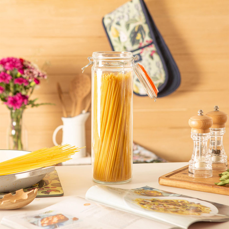 Argon Tableware - Glass Spaghetti Jar , Orange/Clear