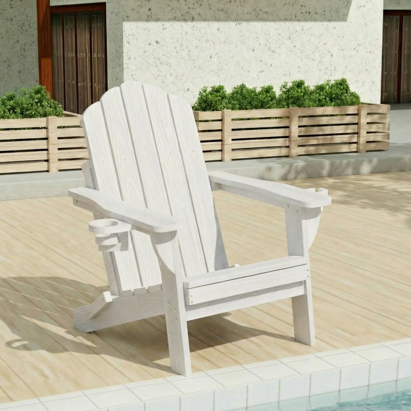 Chaise pliante résistante aux intempéries Dirji, Blanc