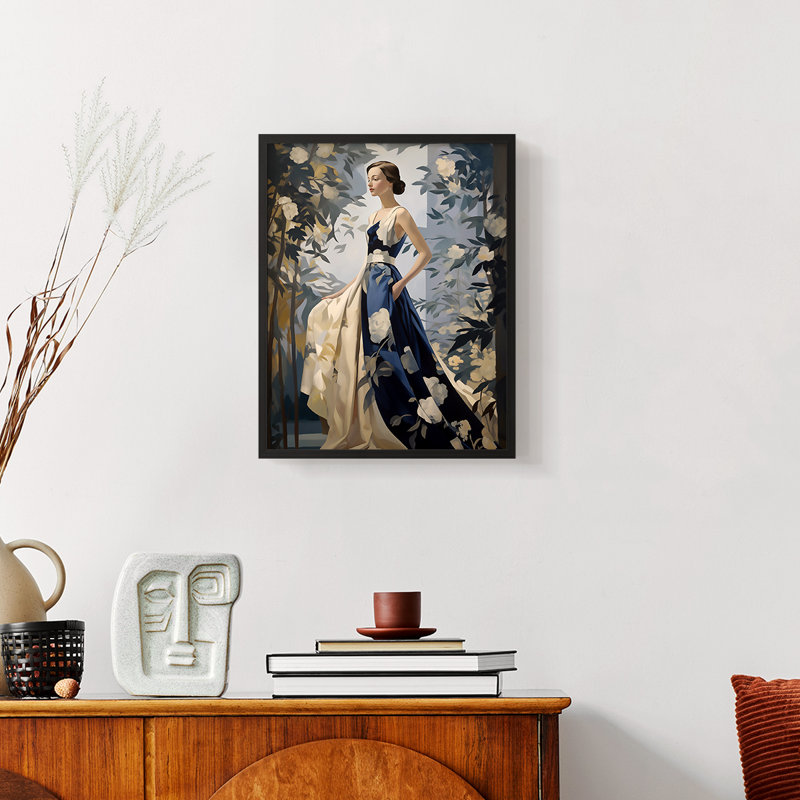 WOMEN Series DLXXVII  -Premium Framed Print -Ready to Hang - No Nails Required, Black, 15" H x 12" W