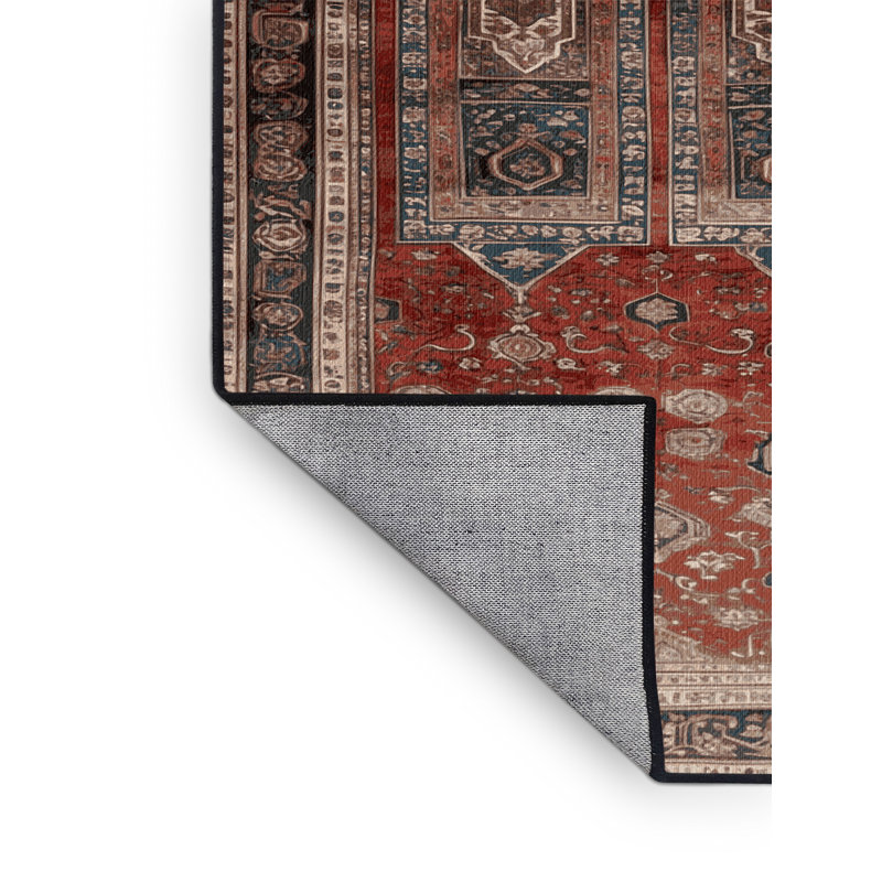 Tapis brun lavable à la machine, Rond 6 pi