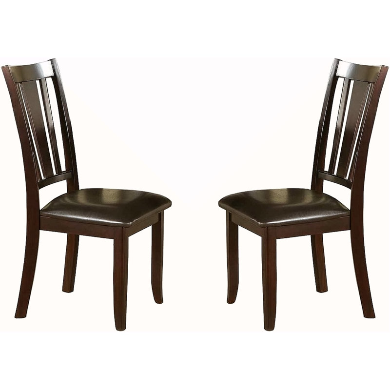 Ensemble de 2 chaises d'appoint simples et contemporaines au fini brun, Marron foncé