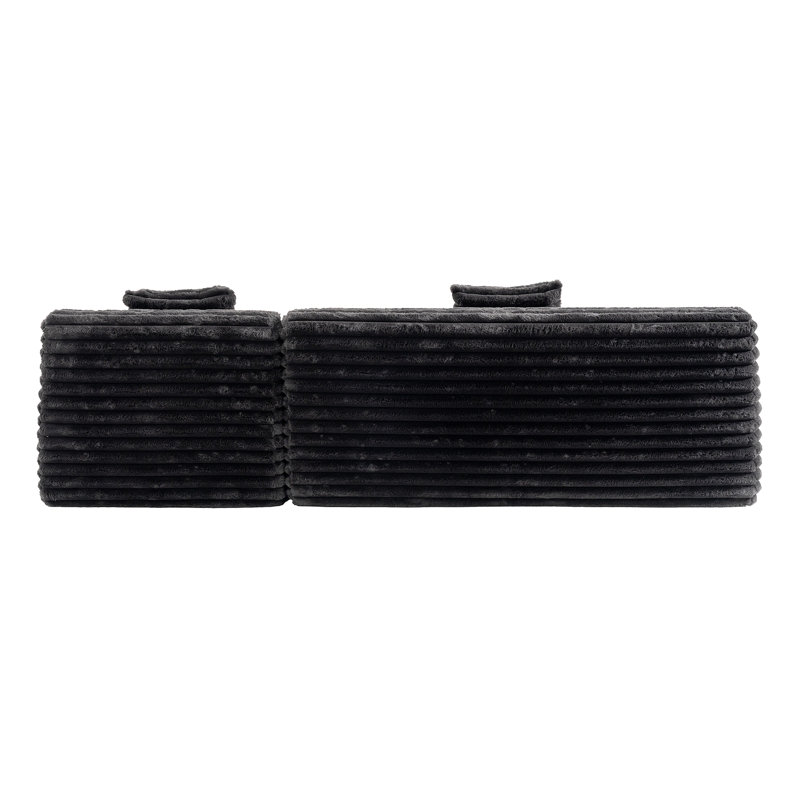 Canapé modulaire 110 po Cloud, Black Faux Fur