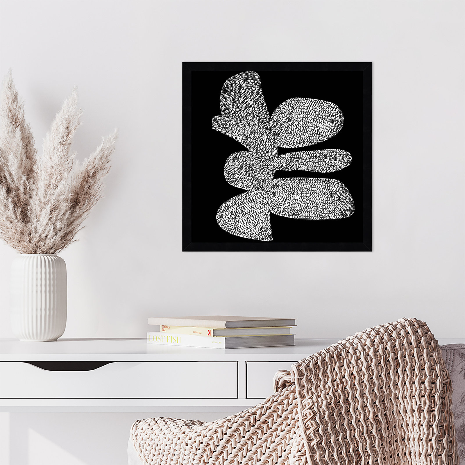 Bera "Craft" Print by Dan Hobday, 17" H x 17" W, Black