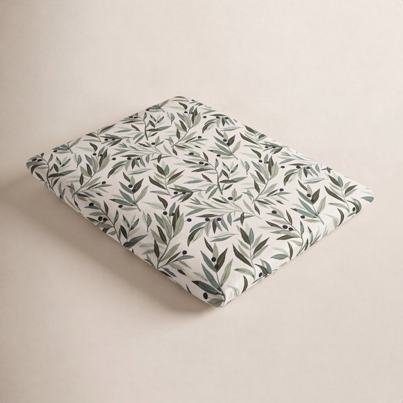 Olive Branches Muslin All-Stages Midi Crib Sheet in GOTS Certified Organic Cotton 