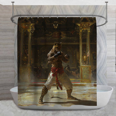 Rideau de douche Fighter Leopard - fantaisie, décor de salle de bain gothique