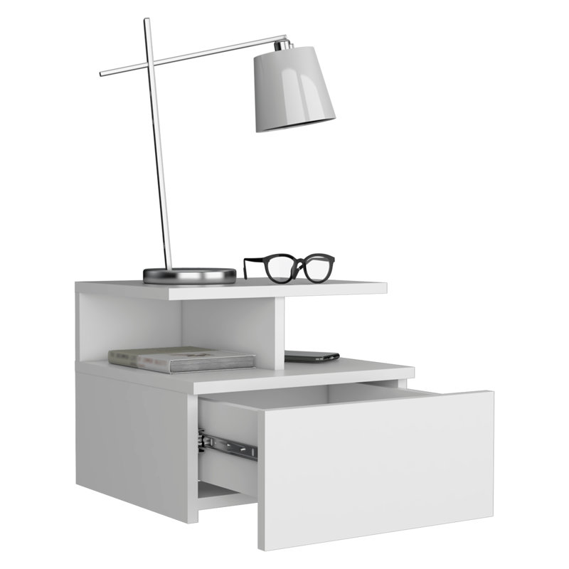 Table de chevet de style contemporain, Blanc
