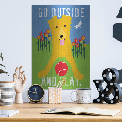 Art mural en métal, "Go dehors et jouer" par Ginger Oliphant