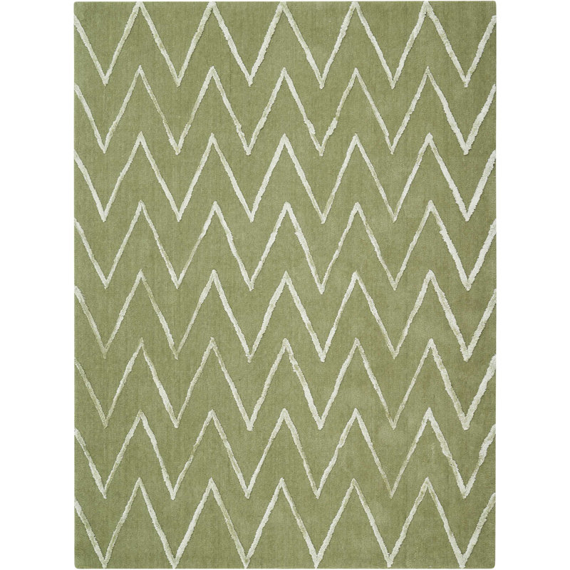 Tapis kiwi touffeté à la main Courville, Rectangle 8 pi x 10 pi