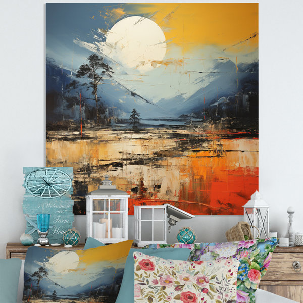 Winston Porter Grey Orange Asian Landscape I - Wayfair Canada