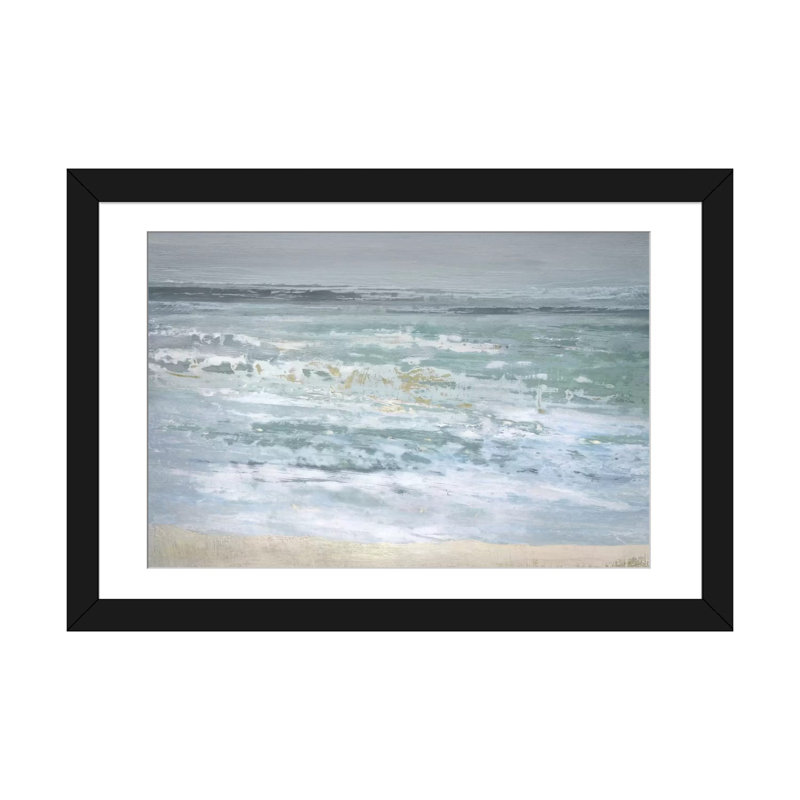 «Spindrift», reproduction sur toile tendue, Blanc, Papier d'art encadré noir, H 16 po x l 24 po x P 1 po