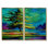 «Vibrant Green Pine Trees Morning Sun», reproduction d'art sur toile, art naturel vert, 2 pièces