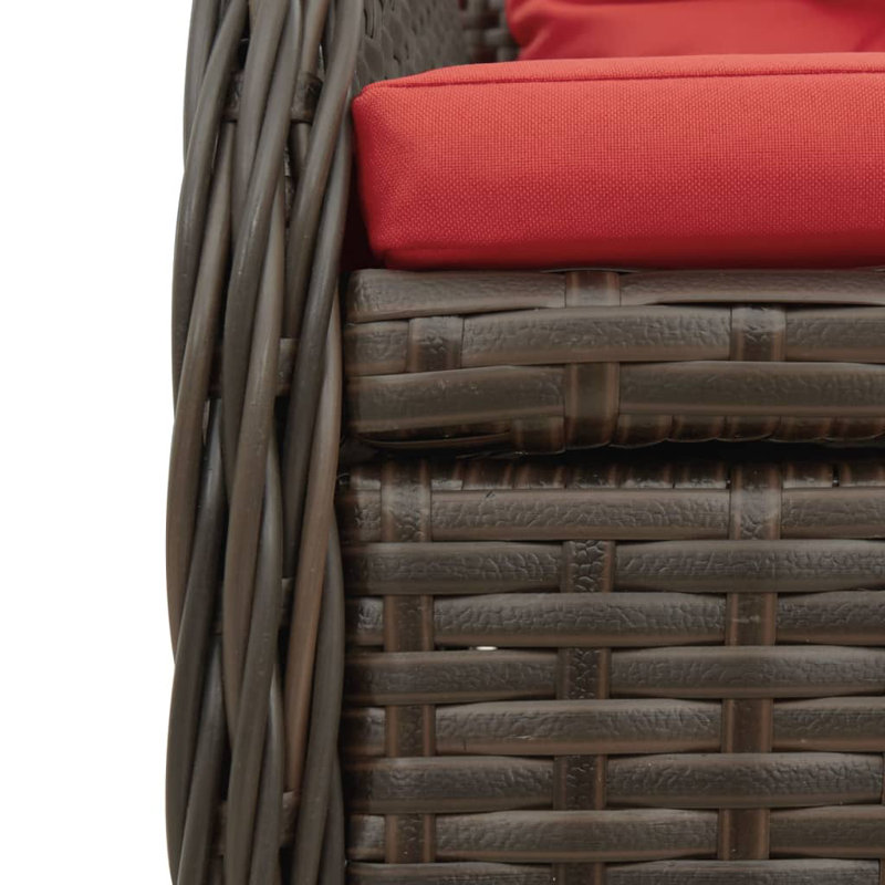  Chaise de patio inclinable, brun, rouge, Rouge, Brun