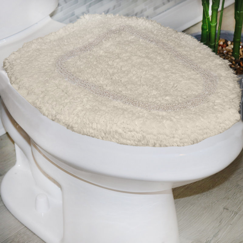Tapis pour salle de bain Dobrinka, 18 po x 18 po (couvercle), Ivoire ivoire
