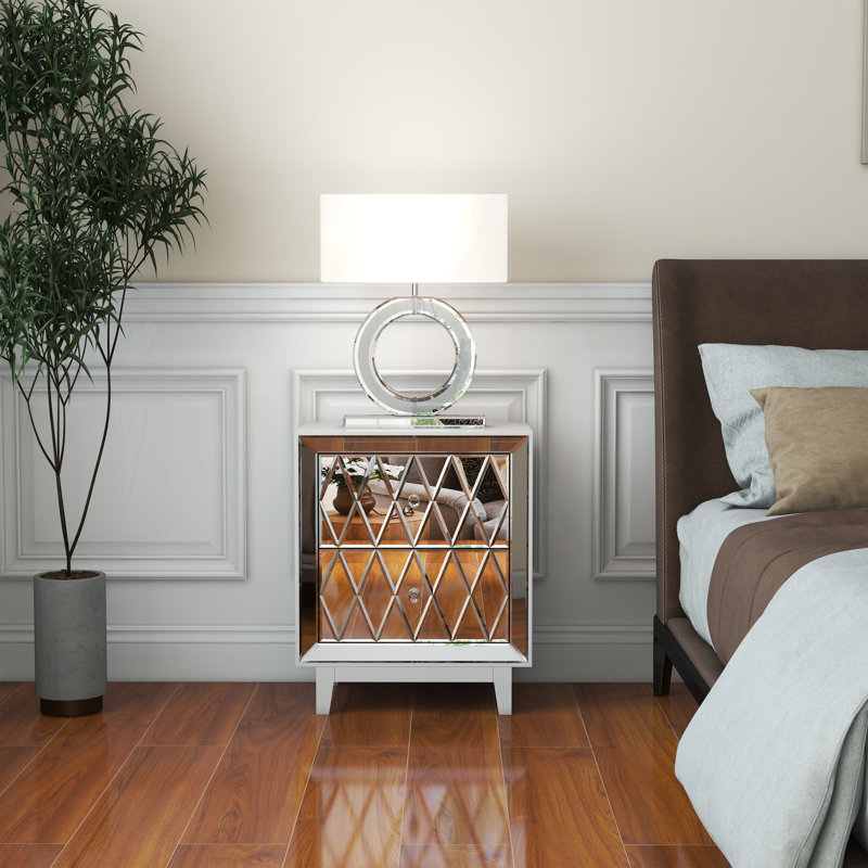 Maricelis 21.25" Table Lamp with Round Mirror Glass Base