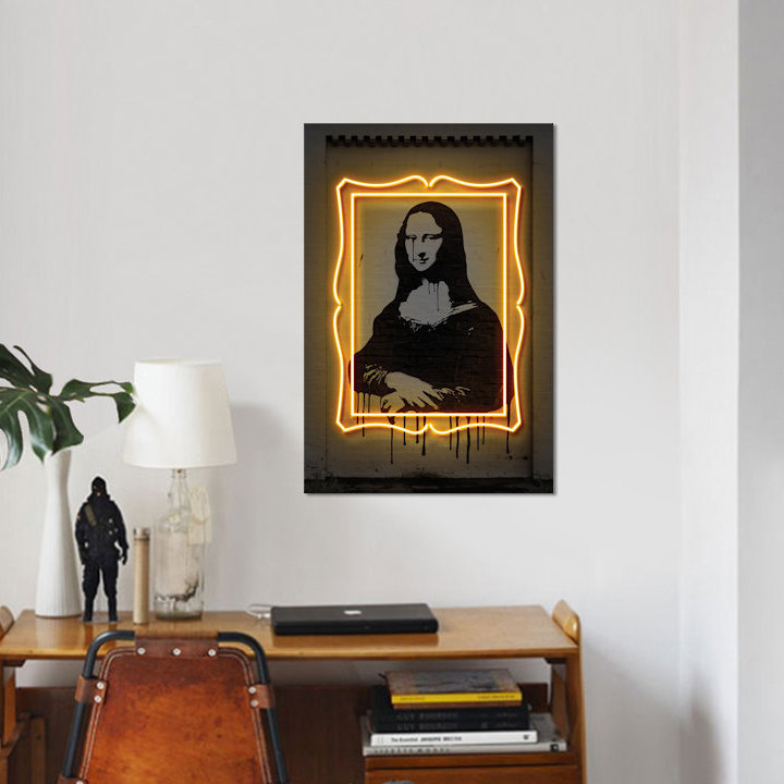 « mona lisa », reproduction d’impression sur toile, H 40 po x l 26 po x P 1,5 po, Toile tendue, Pas de tapis