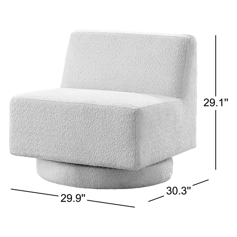 Pivotant de 29,9 po Shondra, Velours cari