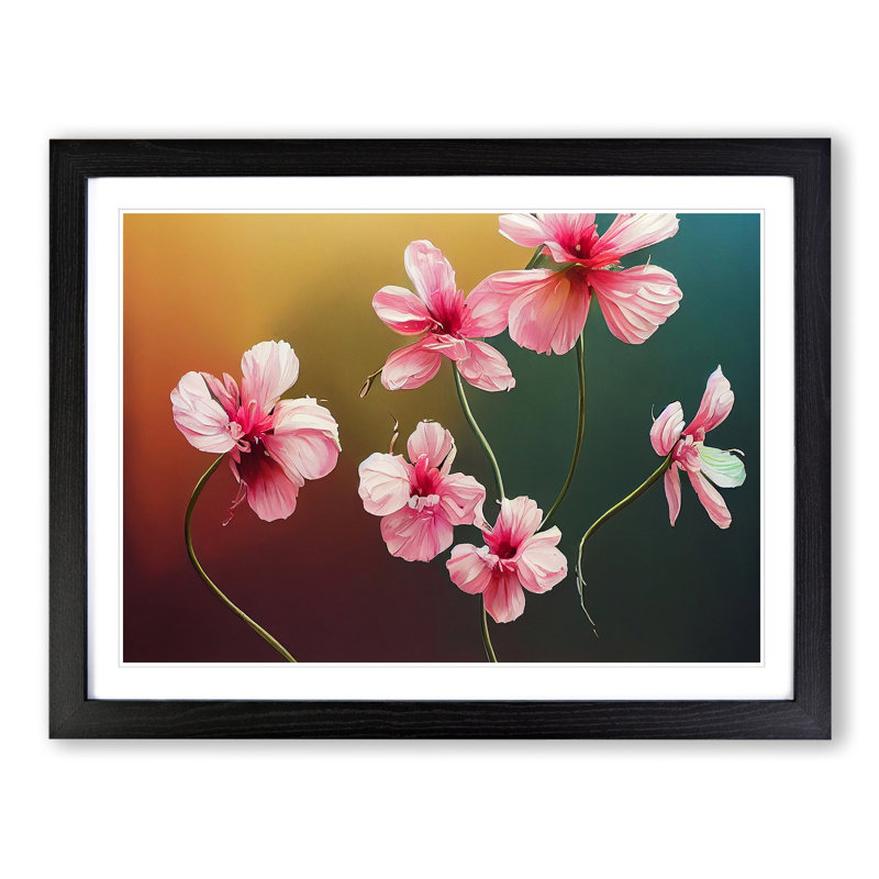 Sweet Flowers - Single Picture Frame Print, Black Framed, 46cm H x 64cm W x 2cm D