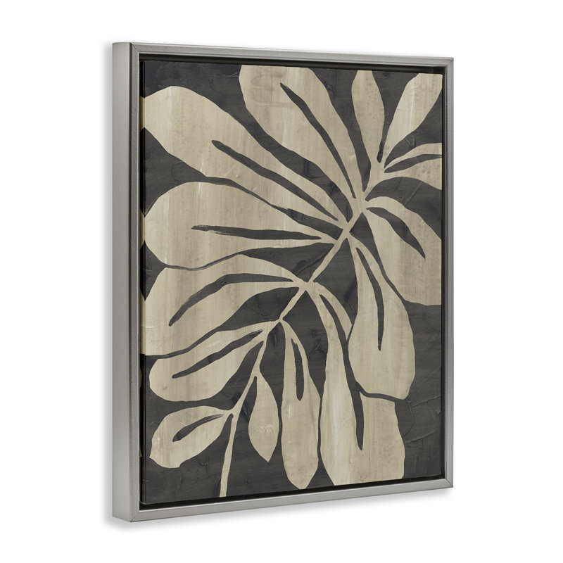 Natural Leaf Impression Floating Frame, design by June Erica Vess, 31" H x 25" W, Luster Gray Floater Frame