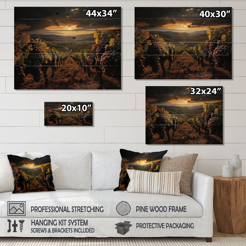«Selcan Scenic Vineyard Vibrant Harvest» sur toile, H 10 po x l 20 po x P 0,78 po