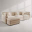 Canapé modulaire surdimensionné en forme de L avec repose-pieds réversible en chenille de café Free Combination Comfy Upholstery