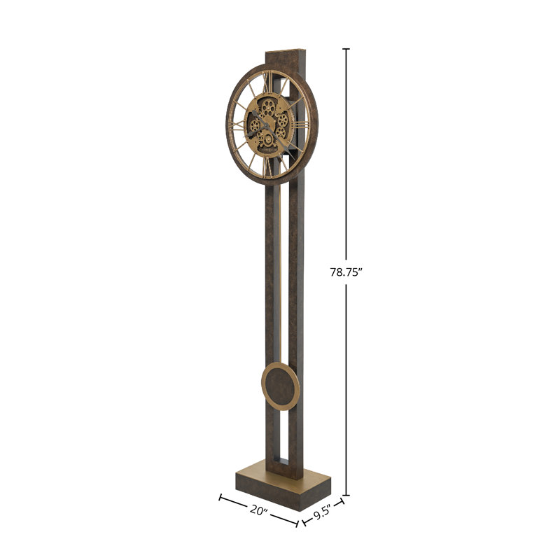Finnley Grandfather Clock, Charcoal Black