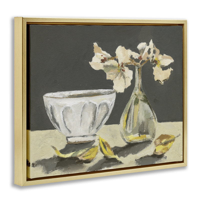 «Neutral Elegy Still Life», art mural encadré sur toile flottante, design par Melissa Wang, H 17 po x l 21 po