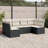 Garden Sofa Set PE Rattan, Powder-Coated Steel, Polyester-891551563-891551540