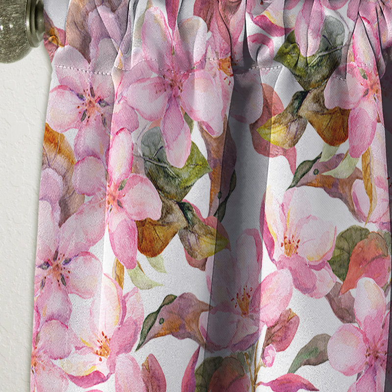 Rideau simple occultant en velours rose, L 52 po x L 108 po