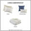 Ensemble d'édredon imprimé 5 pièces avec coussins décoratifs en tissu gaufré taupe / bleu double / grand