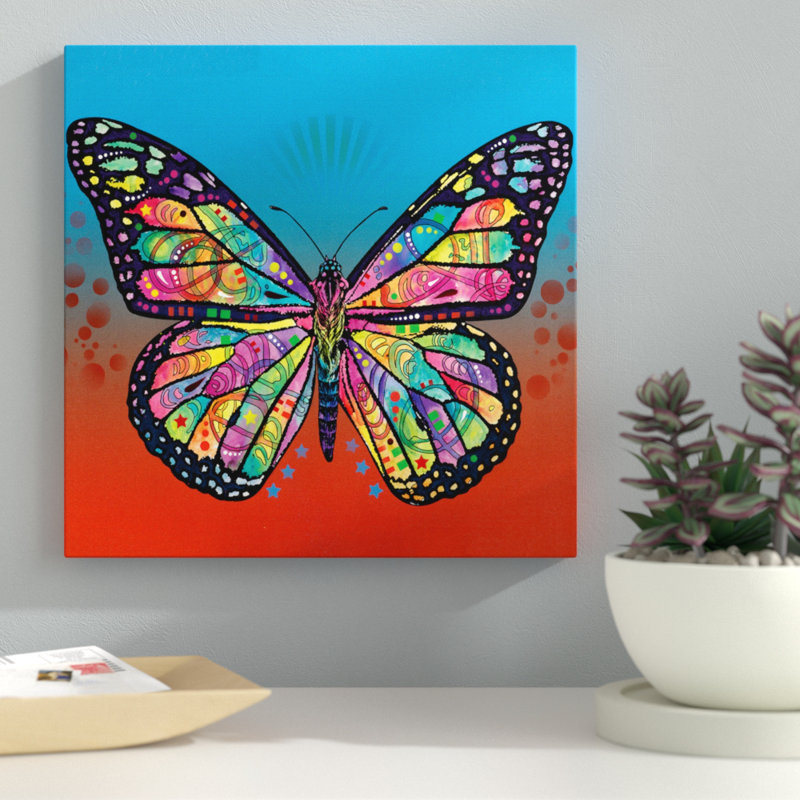 « the papillon », impression sur toile, H 18 po x l 18 po x P 1,5 po, Cadre noir