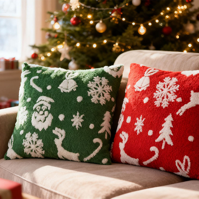 Abstract Red + Green Backrest Cushion