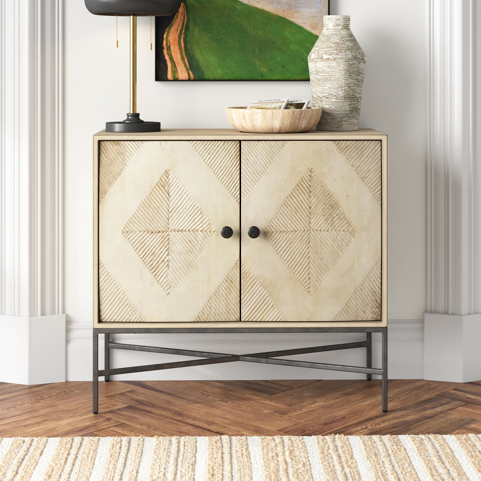 Windcrest Solid Wood Storage Cabinet, Blonde