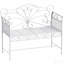Banc de jardin 43 po, banc de patio extérieur avec accoudoirs, banc de véranda en métal pour la cour, près de la piscine, pelouse, blanc crème