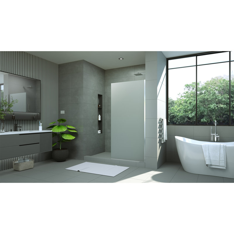 DreamLine Linea 34 in. W x 72 in. H Frameless Shower Screen, Chrome